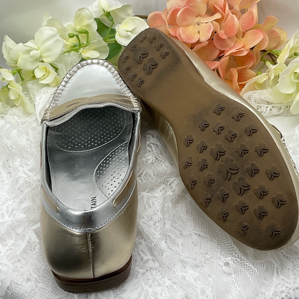 White Mountain‎ Women's Silver and Gold Penny Loafers Sz7.5 - Picture 4 of 8